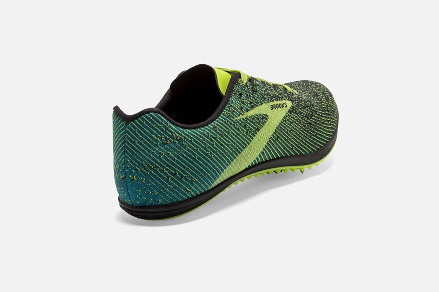 Mach 19 Brooks Spikes Shoes NZ Mens - Black/Green - FMVKGE-243